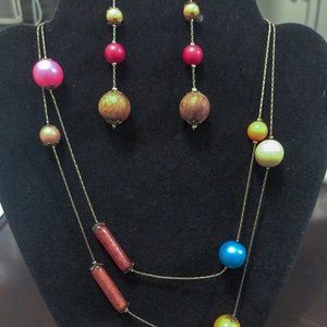 🌸Long Necklace and Earrings Set